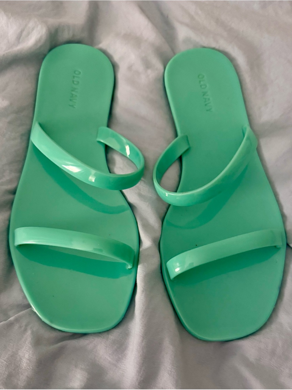 Mint Green Flat Strappy Sandals. Worn Once. Sz 7